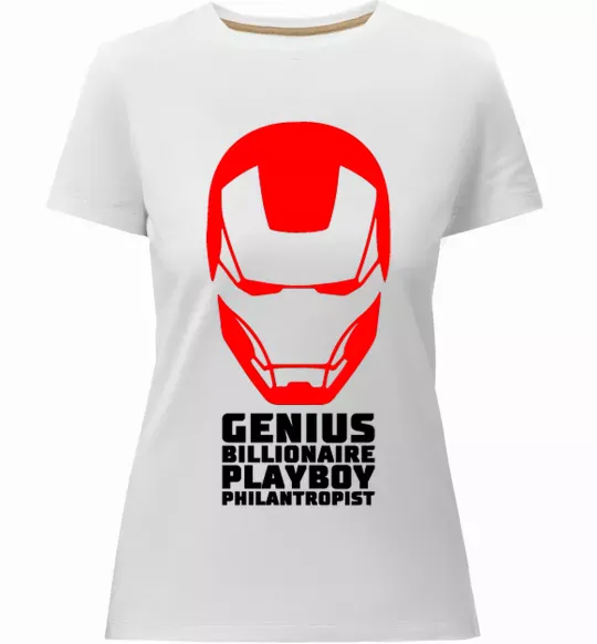 Женская премиум футболка Genius billionaire playboy philantropist Белый фото