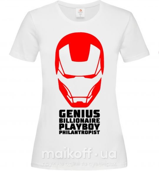 Жіноча футболка Genius billionaire playboy philantropist Білий фото