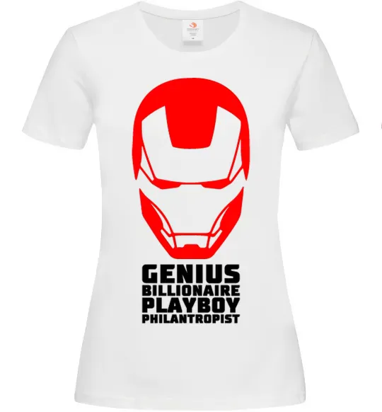 Женская футболка Genius billionaire playboy philantropist Белый фото