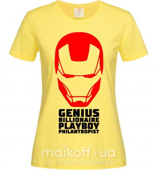Жіноча футболка Genius billionaire playboy philantropist Лимонний фото