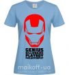 Женская футболка Genius billionaire playboy philantropist Голубой фото
