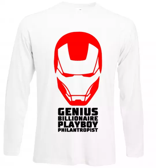 Лонгслів Genius billionaire playboy philantropist Білий фото