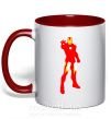 Чашка с цветной ручкой Iron man costume Красный фото