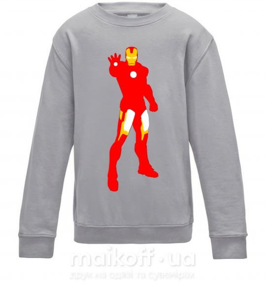 Детский Свитшот Iron man costume Серый меланж фото