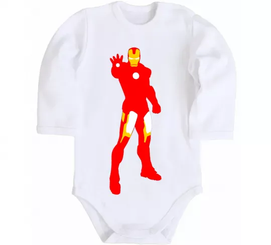 Детский боди Iron man costume Белый фото