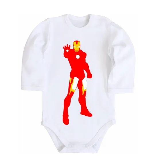 Детский боди Iron man costume Белый фото