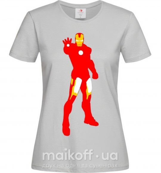 Жіноча футболка Iron man costume Сірий фото