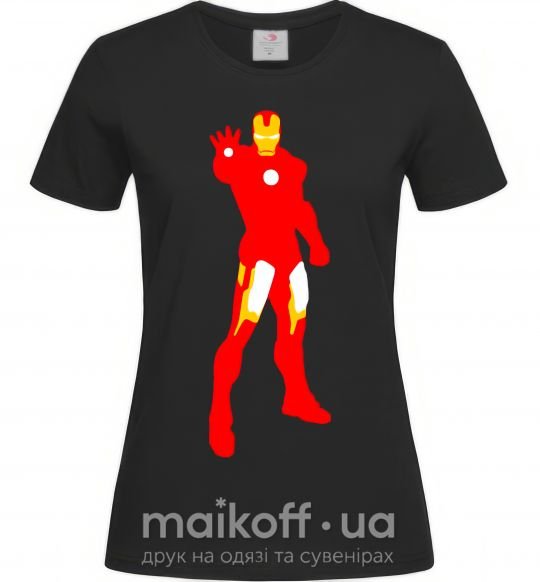 Жіноча футболка Iron man costume Чорний фото