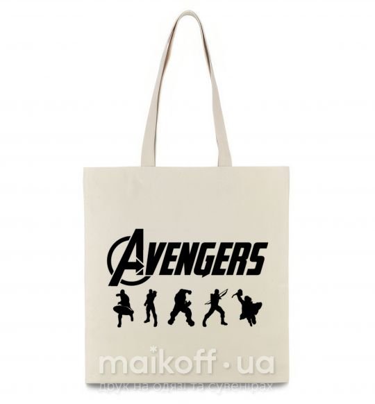 Эко-сумка Avengers 5 Бежевый фото
