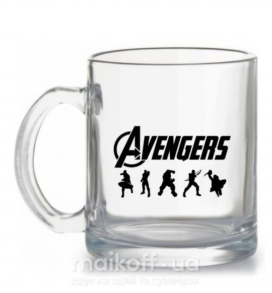 Чашка скляна Avengers 5 Прозорий фото