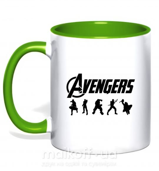 Чашка з кольоровою ручкою Avengers 5 Зелений фото