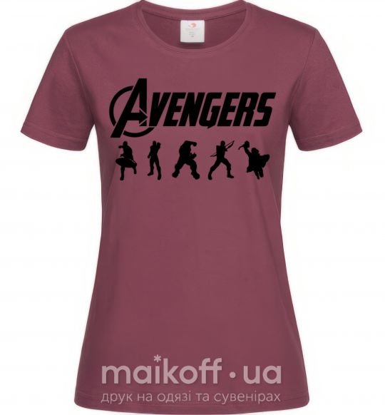 Жіноча футболка Avengers 5 Бордовий фото