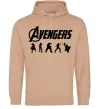 Мужская толстовка (худи) Avengers 5 Песочный фото