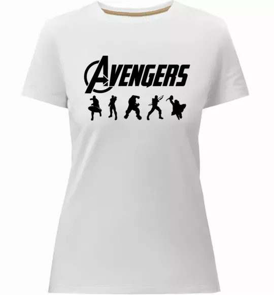 Женская премиум футболка Avengers 5 Белый фото
