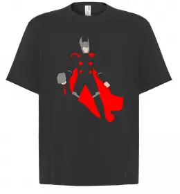 Футболка Оверсайз Бетмен силует Чорний фото