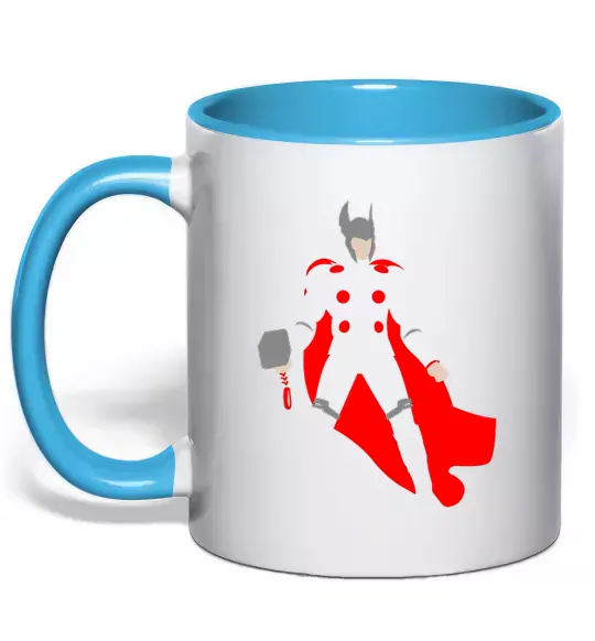 Чашка с цветной ручкой Тор 3 Голубой фото