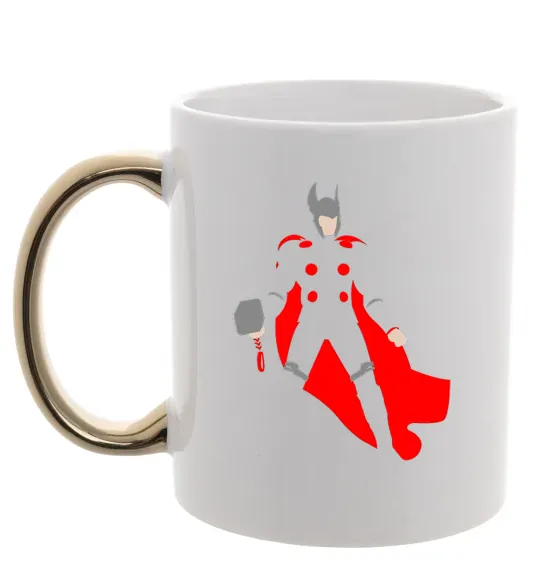 Чашка с цветной ручкой Тор 3 Золото фото