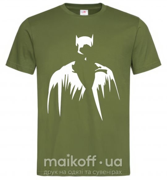 Мужская футболка Бэтмен силуэт Оливковый фото