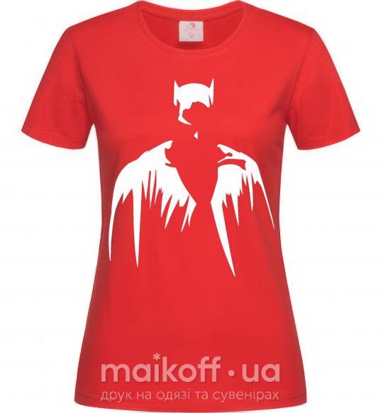 Жіноча футболка Бэтмен силуэт Червоний фото