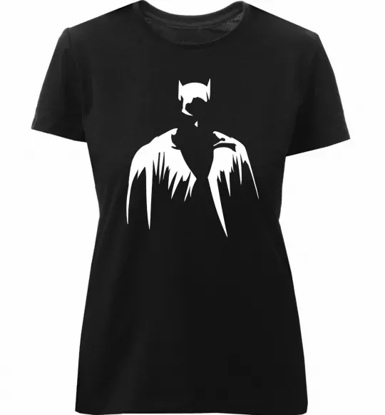 Жіноча преміум футболка Бетмен силует Чорний фото