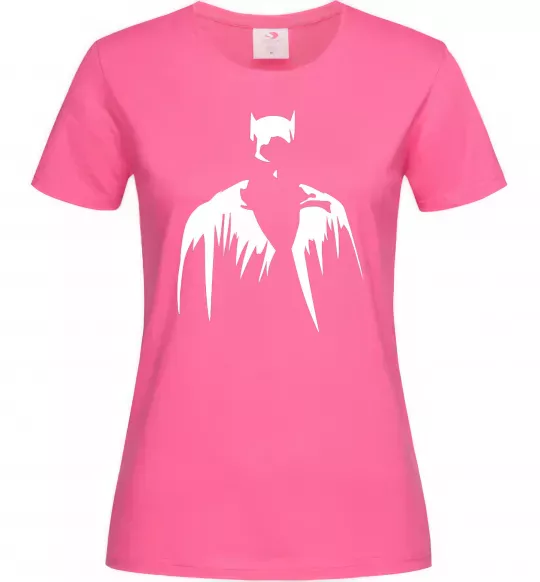 Женская футболка Бетмен силует Ярко-розовый фото