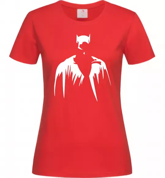 Женская футболка Бетмен силует Красный фото