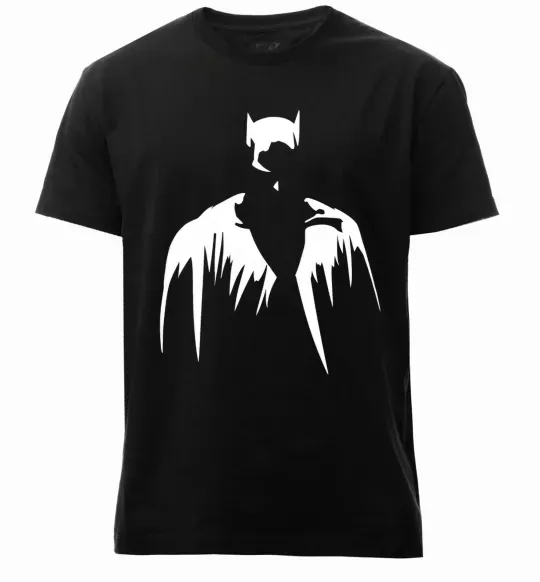 Мужская премиум футболка Бетмен силует Черный фото