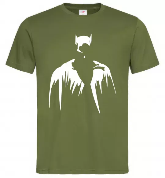 Мужская футболка Бетмен силует Оливковый фото