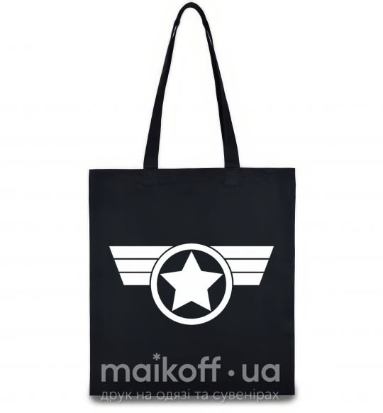 Еко-сумка Капитан Америка лого Чорний фото