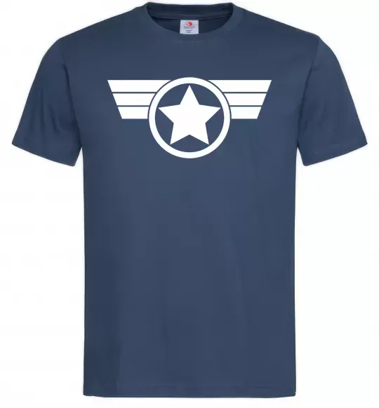 Чоловіча футболка Капітан Америка лого Темно-синій фото