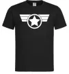 Чоловіча футболка Капітан Америка лого Чорний фото