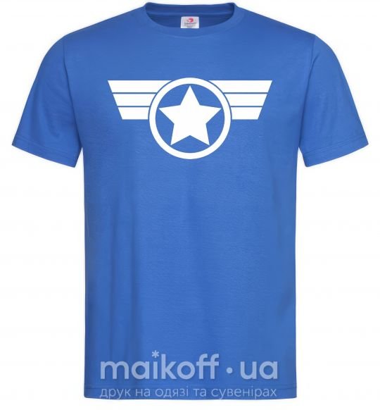 Чоловіча футболка Капитан Америка лого Яскраво-синій фото