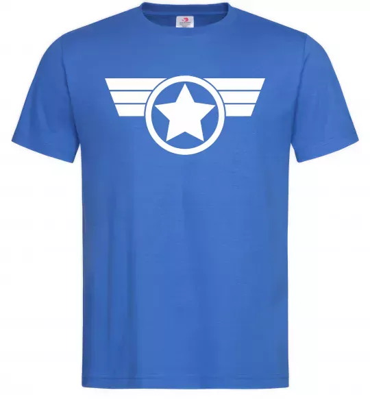 Чоловіча футболка Капітан Америка лого Яскраво-синій фото