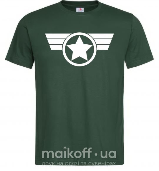 Мужская футболка Капитан Америка лого Темно-зеленый фото