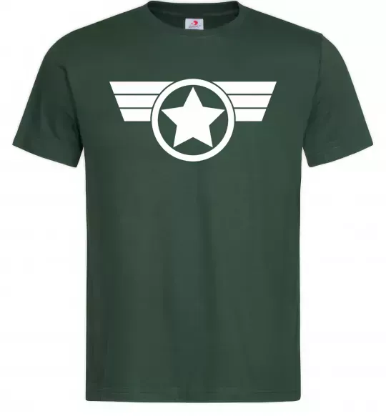 Чоловіча футболка Капітан Америка лого Темно-зелений фото