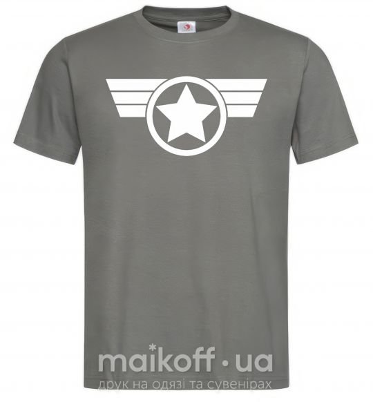 Чоловіча футболка Капитан Америка лого Графіт фото