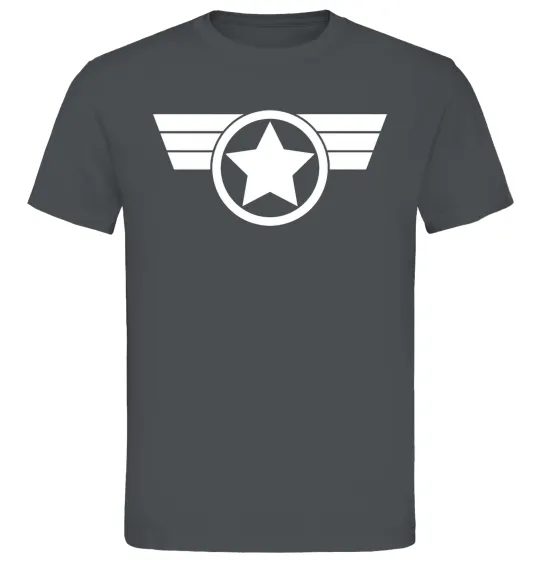 Чоловіча футболка Капітан Америка лого Графіт фото