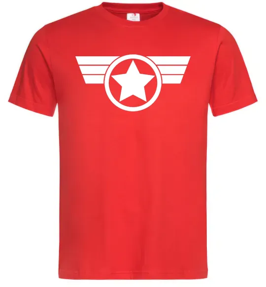 Чоловіча футболка Капітан Америка лого Червоний фото