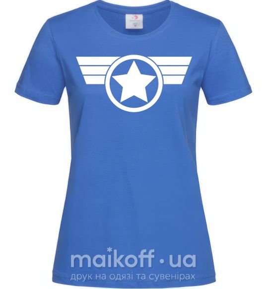 Жіноча футболка Капитан Америка лого Яскраво-синій фото