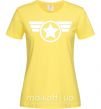 Женская футболка Капитан Америка лого Лимонный фото
