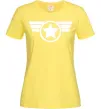 Жіноча футболка Капітан Америка лого Лимонний Жіноча футболка Капітан Америка лого Лимонний фото