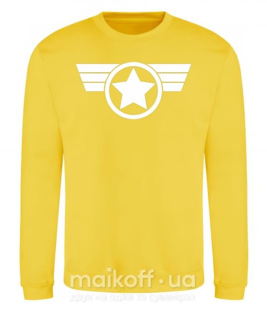 Свитшот Капитан Америка лого Солнечно желтый фото