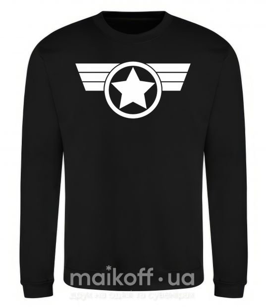 Світшот Капитан Америка лого Чорний фото