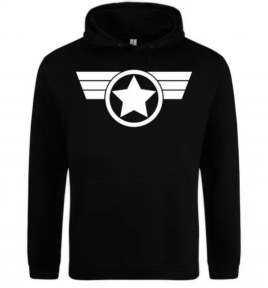 Жіноча толстовка (худі) Капітан Америка лого Чорний фото