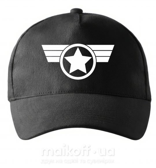 Кепка Капитан Америка лого Чорний фото
