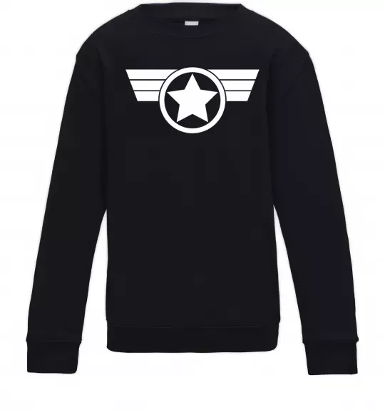 Детский Свитшот Капітан Америка лого Черный фото