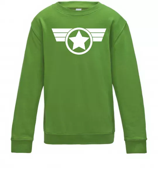 Детский Свитшот Капітан Америка лого Лаймовый фото