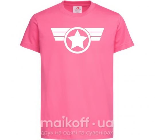 Детская футболка Капитан Америка лого Ярко-розовый фото