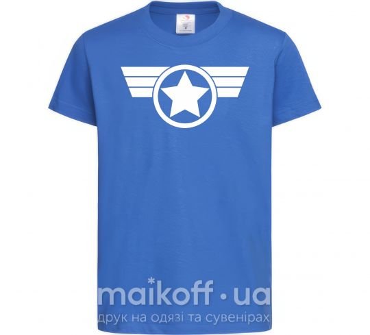 Дитяча футболка Капитан Америка лого Яскраво-синій фото