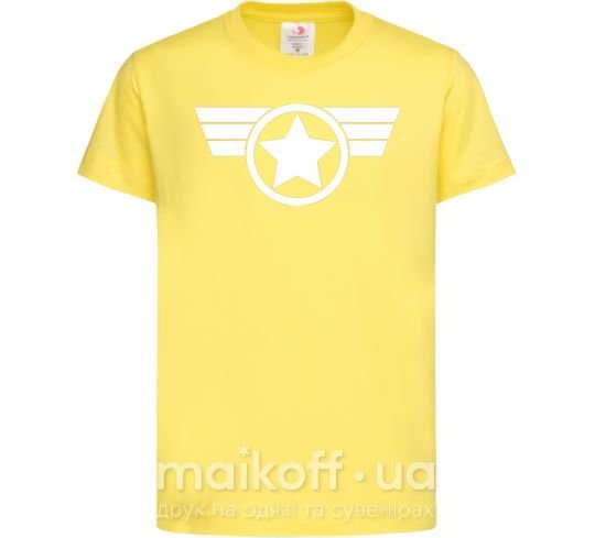 Дитяча футболка Капитан Америка лого Лимонний фото